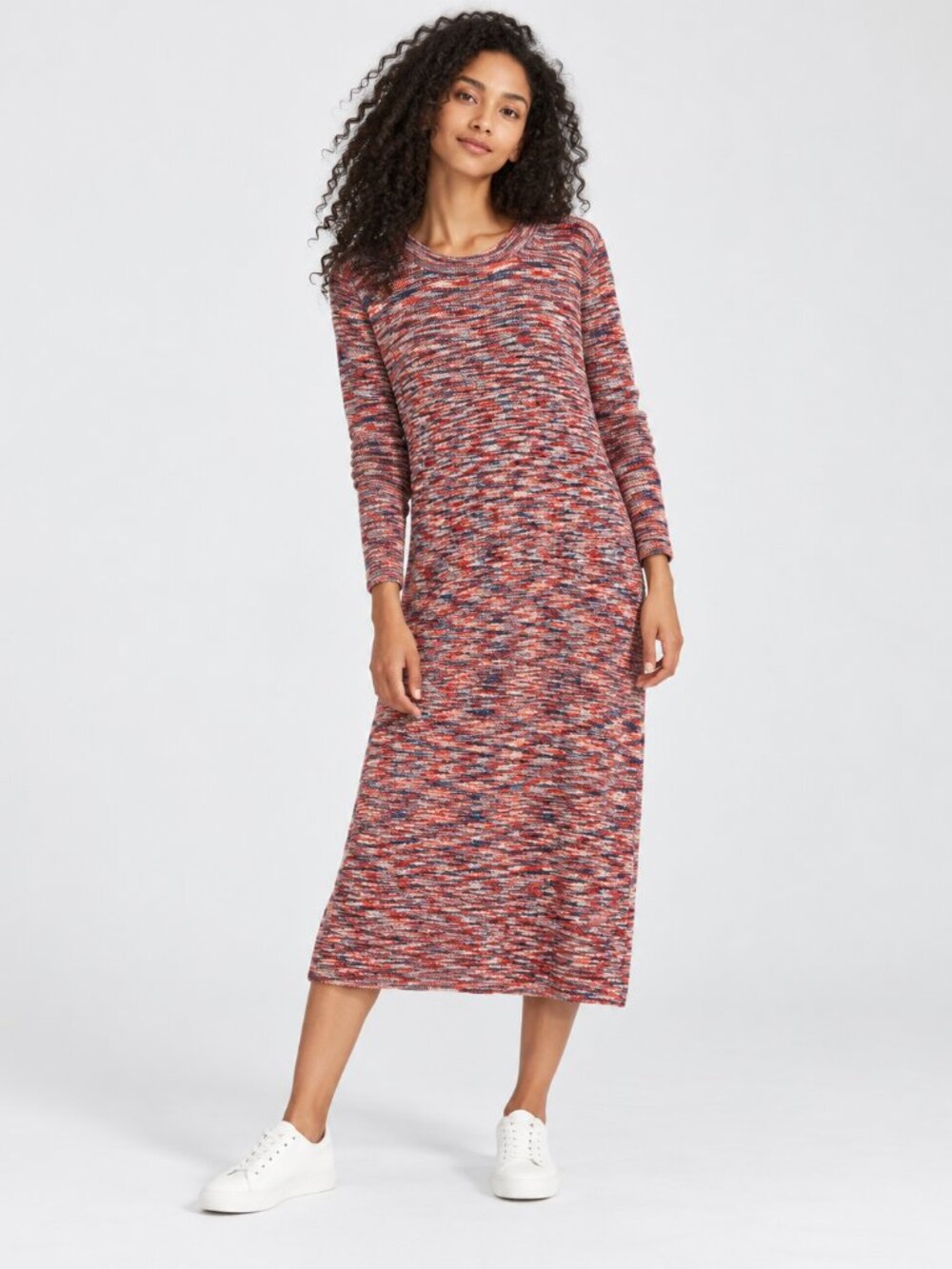 NWT Madewell Space Dye Long Sleeve Midi Sweater Dress Size L